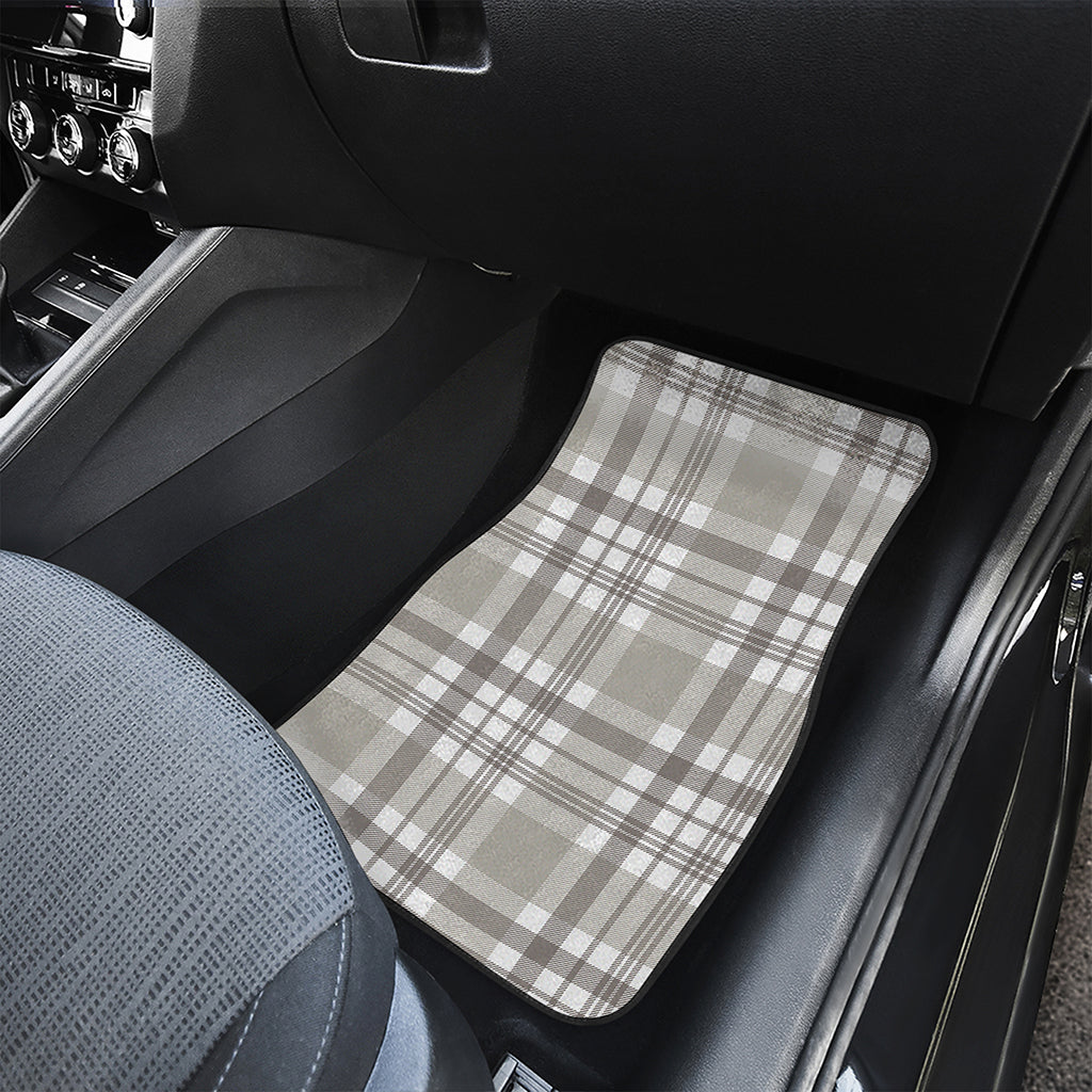 Grey And White Border Tartan Print Front Car Floor Mats
