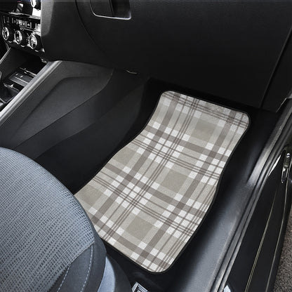 Grey And White Border Tartan Print Front Car Floor Mats
