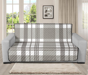 Grey And White Border Tartan Print Futon Protector