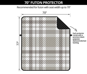 Grey And White Border Tartan Print Futon Protector