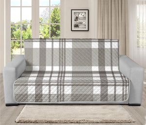 Grey And White Border Tartan Print Futon Protector