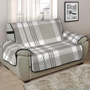 Grey And White Border Tartan Print Half Sofa Protector