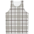 Grey And White Border Tartan Print Men's Tank Top