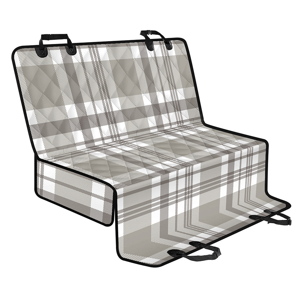 Grey And White Border Tartan Print Pet Car Back Seat Cover