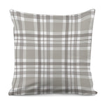 Grey And White Border Tartan Print Pillow Cover