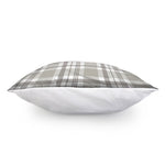 Grey And White Border Tartan Print Pillow Cover