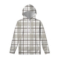 Grey And White Border Tartan Print Pullover Hoodie