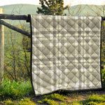 Grey And White Border Tartan Print Quilt