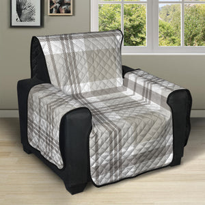 Grey And White Border Tartan Print Recliner Protector