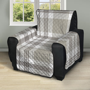 Grey And White Border Tartan Print Recliner Protector