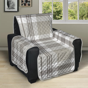 Grey And White Border Tartan Print Recliner Protector