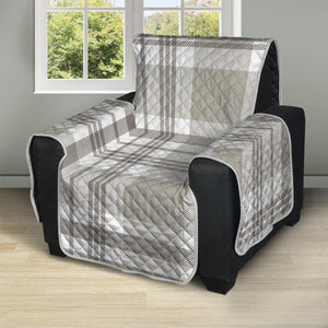 Grey And White Border Tartan Print Recliner Protector