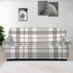 Grey And White Border Tartan Print Sofa Cover