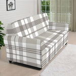 Grey And White Border Tartan Print Sofa Cover