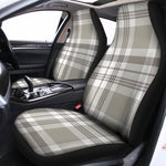 Grey And White Border Tartan Print Universal Fit Car Seat Covers