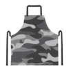 Grey And White Camouflage Print Apron