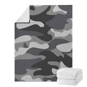 Grey And White Camouflage Print Blanket