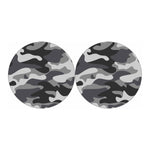 Grey And White Camouflage Print Car Coasters