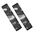 Grey And White Camouflage Print Car Seat Belt Covers