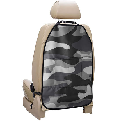 Grey And White Camouflage Print Car Seat Organizers