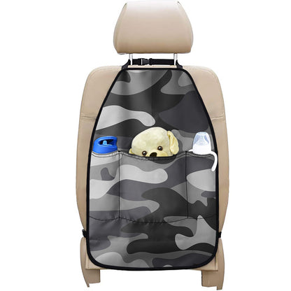 Grey And White Camouflage Print Car Seat Organizers