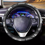 Grey And White Camouflage Print Car Steering Wheel Cover