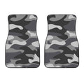 Grey And White Camouflage Print Front Car Floor Mats