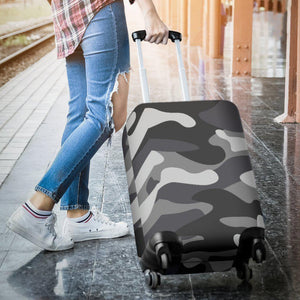 Grey And White Camouflage Print Luggage Cover GearFrost