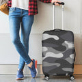 Grey And White Camouflage Print Luggage Cover