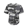 Grey And White Camouflage Print Men's Baseball Jersey