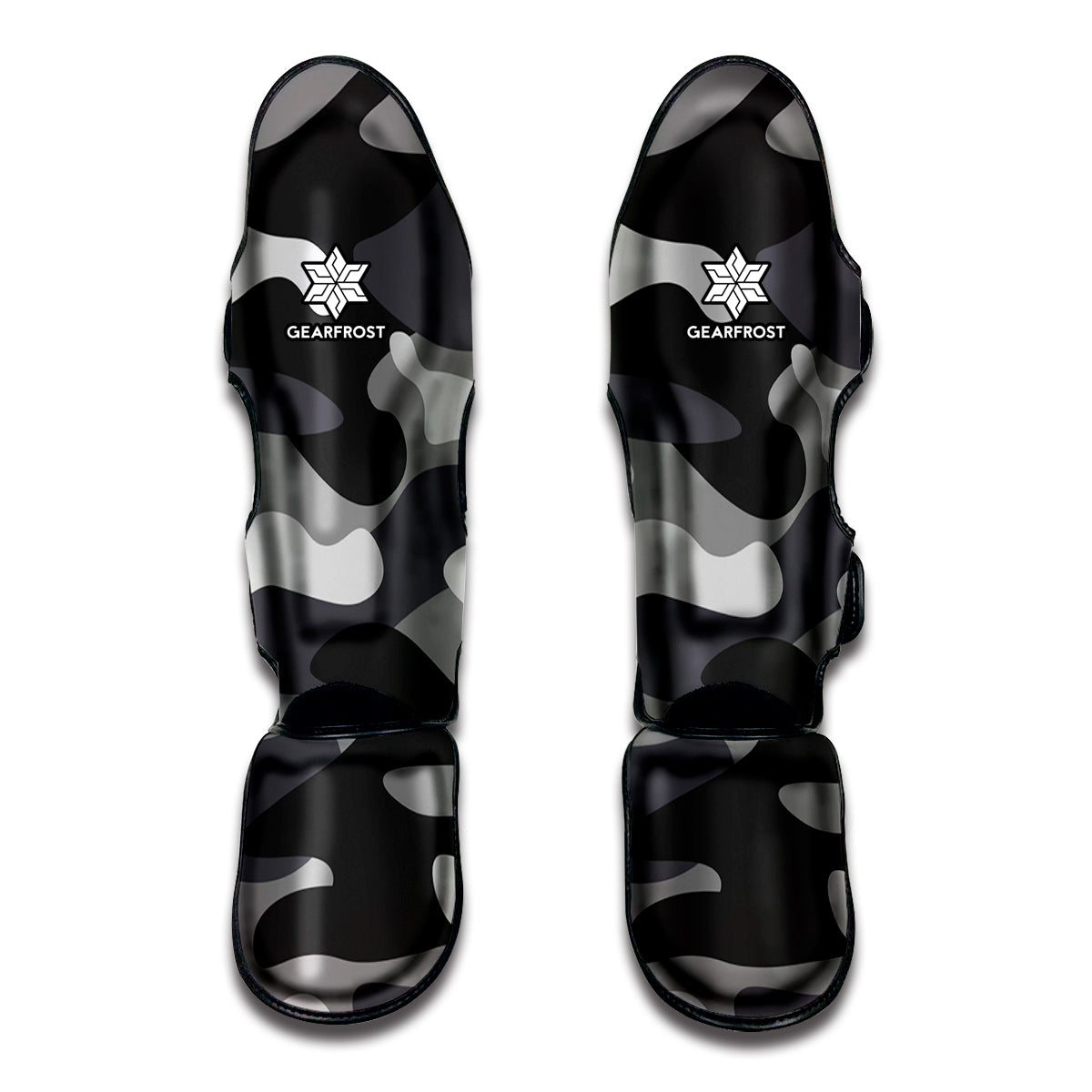 Grey And White Camouflage Print Muay Thai Shin Guard