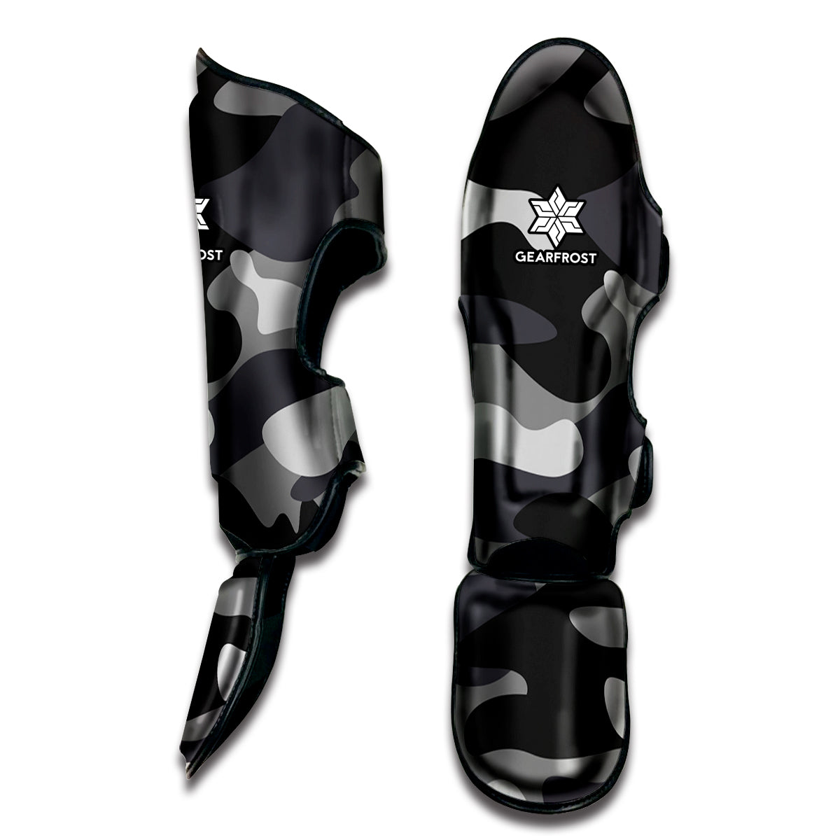 Grey And White Camouflage Print Muay Thai Shin Guard