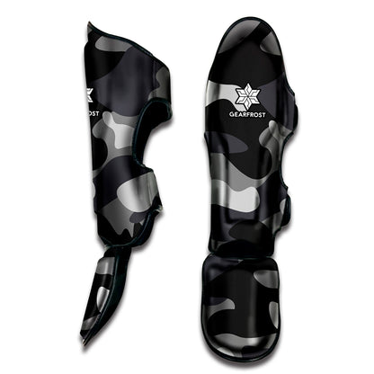 Grey And White Camouflage Print Muay Thai Shin Guard