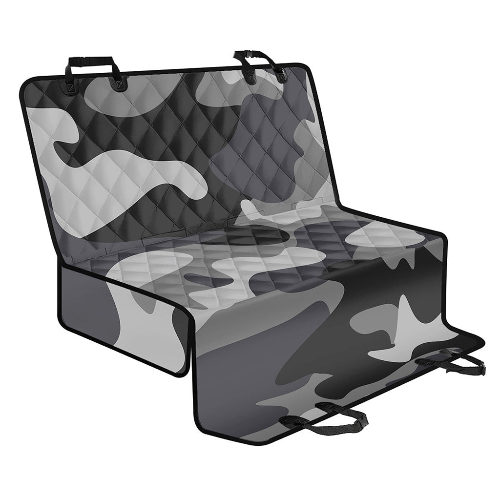 Grey And White Camouflage Print Pet Car Back Seat Cover