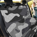 Grey And White Camouflage Print Pet Car Back Seat Cover