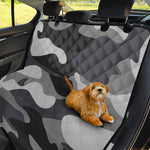 Grey And White Camouflage Print Pet Car Back Seat Cover