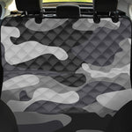Grey And White Camouflage Print Pet Car Back Seat Cover