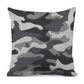 Grey And White Camouflage Print Pillow Cover