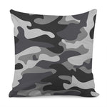 Grey And White Camouflage Print Pillow Cover