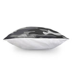 Grey And White Camouflage Print Pillow Cover