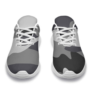 Grey And White Camouflage Print Sport Shoes GearFrost