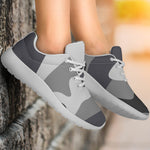 Grey And White Camouflage Print Sport Shoes GearFrost