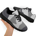 Grey And White Camouflage Print Sport Shoes GearFrost