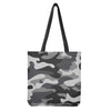 Grey And White Camouflage Print Tote Bag