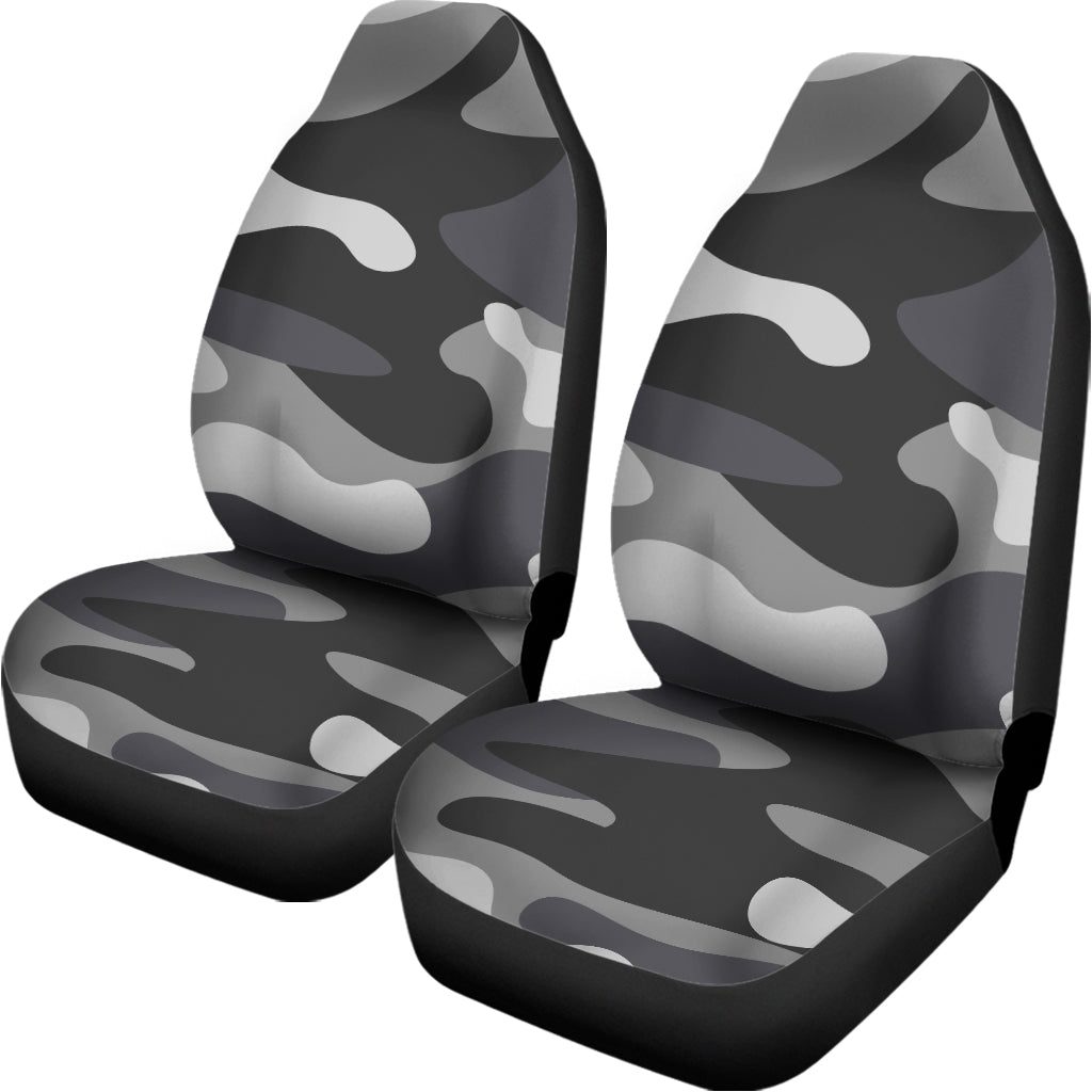 Grey And White Camouflage Print Universal Fit Car Seat Covers