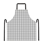 Grey And White Check Pattern Print Apron