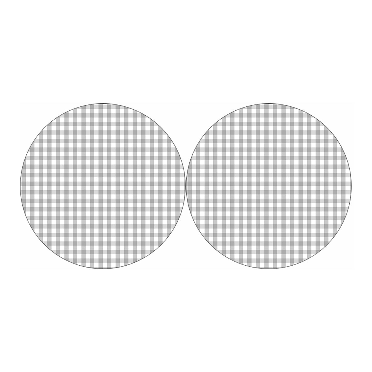 Grey And White Check Pattern Print Car Coasters