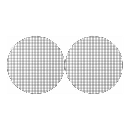 Grey And White Check Pattern Print Car Coasters