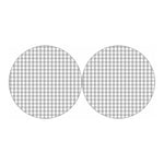 Grey And White Check Pattern Print Car Coasters