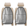 Grey And White Check Pattern Print Car Seat Organizers